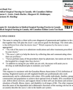 Test Bank For-Medical-Surgical Nursing in Canada, 4th Canadian Edition-Sharon L. Lewis, Linda Bucher, Margaret M. Heitkemper, Mariann M. Harding