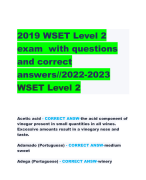 2019 WSET Level 2 exam  with questions and correct answers//2022-2023 WSET Level 2