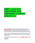 WSET Level 4 D2 QUESTIONS AND ANSWERS ALREADY GRADED A