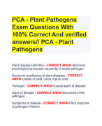 PCA - Plant Pathogens Exam Questions With 100% Correct And verified answers// PCA - Plant Pathogens 