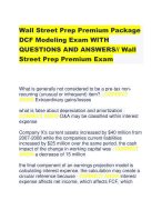 Wall Street Prep Premium Package DCF Modeling Exam WITH QUESTIONS AND ANSWERS// Wall Street Prep Premium Exam 