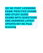 301 NC POST LICENSING EXAM, PRACTICE EXAMS AND STUDY GUIDE EXAMS WITH QUESTIONS AND ANSWERS LATEST UPDATE//301 NC Postlicensing 