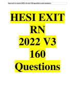 Hesi exit rn exam 2022 v3 real 160 questions and answers 