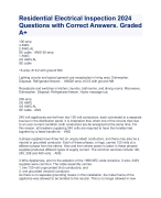 Residential Electrical Inspection 2024 Questions with Correct Answers. Graded A+