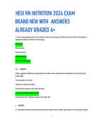 HESI RN NUTRITION 2024 EXAM  BRAND NEW WITH ANSWERS  ALREADY GRADED A+