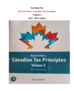Byrd & Chen's Canadian Tax Principles Volume 2 2022 - 2023-2024 edition By Gary Donell Byrd & Chen (All Chapters,  Latest-2023-2024)