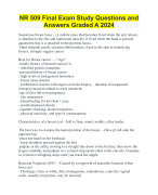 NR 509 Final Exam Study Questions and Answers Graded A 2024