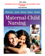 MCKINNEY EVOLVE RESOURCES FOR MATERNAL-CHILD NURSING 5TH EDITION MCKINNEY, JAMES, MURRAY, NELSON, ASHWILL (All Chapters,  Latest-2023-2024)