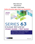Wiley Series 63 Exam Review Test Bank + Study Guide Uniform Securities Agent State Law Examination (All Chapters,  Latest-2023-2024)