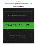 Practical Law of Architecture, Engineering, and Geoscience  3rd Canadian Edition By Brian M. Samuels, Doug R. Sanders (All Chapters,  Latest-2023-2024)