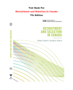Recruitment and Selection In Canada 7th Edition By Catano, Hackett, Wiesner, Roulin (All Chapters,  Latest-2023-2024)