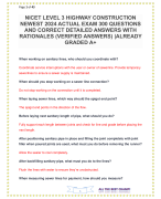 NICET LEVEL 3 HIGHWAY CONSTRUCTION NEWEST 2024 ACTUAL EXAM 300 QUESTIONS AND CORRECT DETAILED ANSWERS WITH RATIONALES (VERIFIED ANSWERS) ALREADY GRADED A+