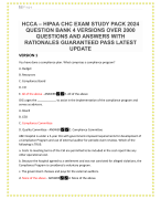 HCCA – HIPAA CHC EXAM STUDY PACK 2024 QUESTION BANK 4 VERSIONS OVER 2000 QUESTIONS AND ANSWERS WITH RATIONALES GUARANTEED PASS LATEST UPDATE