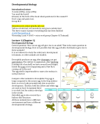 Biomedische Wetenschappen Ontwikkelingsbiologie Deel I