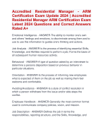  Accredited Residential Manager - ARM  Certification Exam Update 2024 | Accredited  Residential Manager ARM Certification Exam  Latest 2024 Questions and Correct Answers  Rated A+  Verified Accredited Residential Manager Certification Quizexam with Accurate Solutions Aranking Allpass 