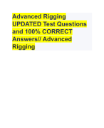 Advanced Rigging UPDATED Test Questions and 100% CORRECT Answers// Advanced Rigging 