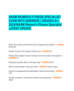 NASM WOMEN'S FITNESS SPECIALIST EXAM WITH ANSWERS | GRADED A+ | 2024//NASM Women's Fitness Specialist LATEST UPDATE   