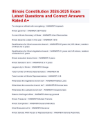 Illinois Constitution 2024-2025 Exam  Latest Questions and Correct Answers  Rated A+| Verified Illinois Constitution Exam 2024Quiz with Accurate Solutions Aranking Allpass 