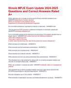 Illinois MPJE Exam Update 2024-2025  Questions and Correct Answers Rated  A+ | Verified Illinois MPJE Exam Latest 2024 Quiz with Accurate Solutions Aranking Allpass 