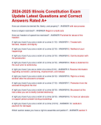 2024-2025 Illinois Constitution Exam Update Latest Questions and Correct  Answers Rated A+| Verified Illinois Constitution Exam 2024 quiz with Accurate Solutions Aranking Allpass 