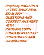 Prophecy PACU RN A  v1 TEST BANK REAL  EXAM 300+  QUESTIONS AND  CORRECT ANSWERS  WITH  RATIONALES|PN  FUNDAMENTALS ATI  PROCTORED EXAM  2024|AGRADE   