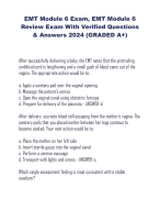 EMT Module 6 Exam, EMT Module 6 Review Exam With Verified Questions  & Answers 2024 (GRADED A+)