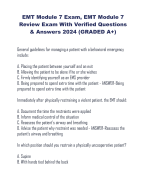 EMT Module 7 Exam, EMT Module 7 Review Exam With Verified Questions  & Answers 2024 (GRADED A+)