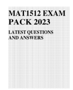 MAT1512EXAM PACK2023 LATESTQUESTIONS ANDANSWERS