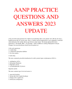 AANP PRACTICE  QUESTIONS AND  ANSWERS 2023  UPDATE