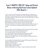 Exam 2: NUR257/ NUR 257 Aging and Chronic  Illness in Nursing Real Exam Latest Updated 2024 Rated A +