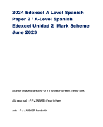 2024 Edexcel A Level Spanish Paper 2 / A-Level Spanish Edexcel Unidad 2 Mark Scheme June 2023