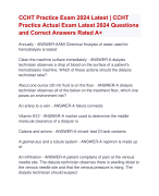 CCHT Practice Exam 2024 Latest | CCHT  Practice Actual Exam Latest 2024 Questions  and Correct Answers Rated A+ | Verified CCHT Practice Exam Update 2024 Quiz with Accurate Solutions Aranking Allpass Agraded
