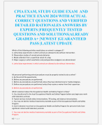 CPIA EXAM, STUDY GUIDE EXAM AND  PRACTICE EXAM 2024 WITH ACTUAL  CORRECT QUESTIONS AND VERIFIED  DETAILED RATIONALES ANSWERS BY  EXPERTS |FREQUENTLY TESTED  QUESTIONS AND SOLUTIONS|ALREADY  GRADED A+ |NEWEST |GUARANTEED  PASS |LATEST UPDATE