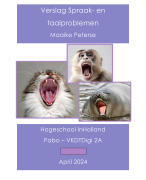 Verslag Spraak-taalproblemen Pabo Verkorte Deeltijd 