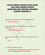 NCCCO MOBILE CRANE ACTUAL EXAM  2024-2025 NEWEST UPDATE  QUESTIONS AND VERIFIED ANSWERS ALREADY GRADED A+