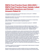 RNFA Final Practice Exam 2024-2025 |  RNFA Final Practice Exam Update Latest  2024-2025 Questions and Correct  Answers Rated A+ | Verified RNFA  Practice Exam 2024 Quiz with Accurate Solution Aranking Allpass  