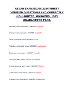 ASVAB EXAM EXAM 2024 FINEST VERIFIED QUESTIONS AND CORRECTLY HIGHLIGHTED ANSWERS 100% GUARANTEED PASS.