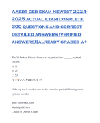 Aaert cer exam newest 2024- 2025 actual exam complete 300 questions and correct detailed answers (verified answers)|already graded a+
