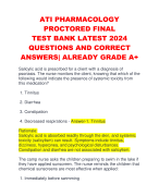 ATI PHARMACOLOGY PROCTORED FINAL TEST BANK LATEST 2024 QUESTIONS AND CORRECT  ANSWERS| ALREADY GRADE A+