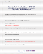 APEA 3P ACTUAL LATEST EXAM ALL 157 QUESTIONS AND CORRECT DETAILED ANSWERS JUST RELEASED