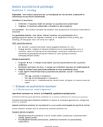 Samenvatting psychiatrische pathologie