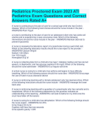 Pediatrics Proctored Exam 2024ATI  Pediatrics Exam Questions and Correct  Answers Rated A+