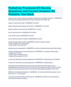 Pediatrics Proctored ATI Review Questions and Correct Answers Ati  Pediatric Test Bank 2024Rated A+