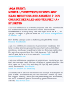  Aqa NREMT: Medical/Obstetrics/Gynecology exam questions and answers (100% correct,detailed and verified) A+ students