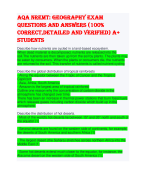 Aqa NREMT: geography exam questions and answers (100% correct,detailed and verified) A+ students