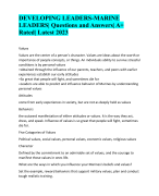 DEVELOPING LEADERS-MARINE LEADERS| Questions and Answers| A+ Rated| Latest 2023