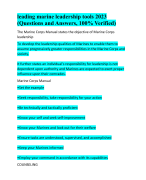 leading marine leadership tools 2023-2024 (Questions and Answers, 100% Verified)