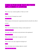 IAHSS SUPERVISOR TEST 2023-2024 WITH 100% CORRECT ANSWERS