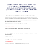 AHA PALS EXAM 2024 ACTUAL EXAM TEST BANK 250 QUESTIONS AND CORRECT DETAILED ANSWERS WITH RATIONALES