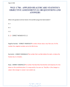 WGU C784 - APPLIED HEALTHCARE STATISTICS OBJECTIVE ASSESSMENT  100 QUESTIONS AND ANSWERS